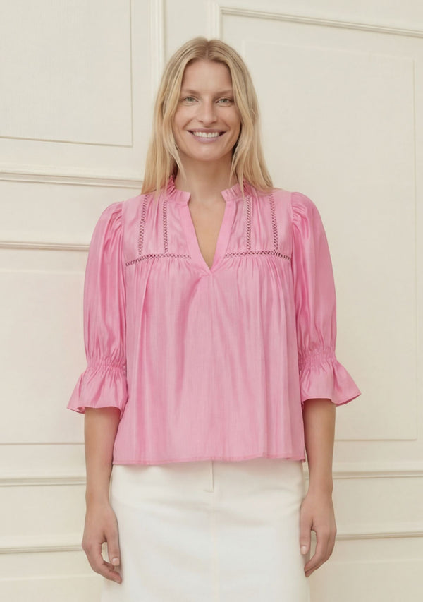 I SAY Marie s/s Blouse Blouses 550 Fresh Pink