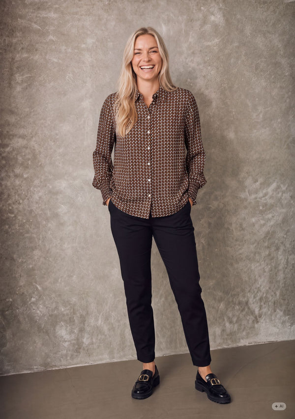I SAY Melba Printed Blouse Blouses A93 Geometric