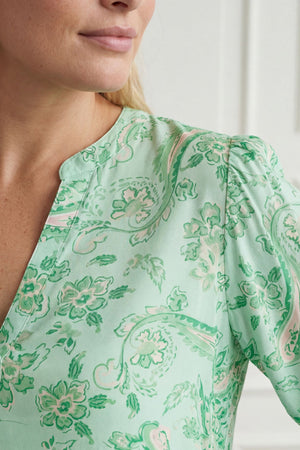 I SAY Melba s/s Blouse Blouses N34 Fresh Green Paisley