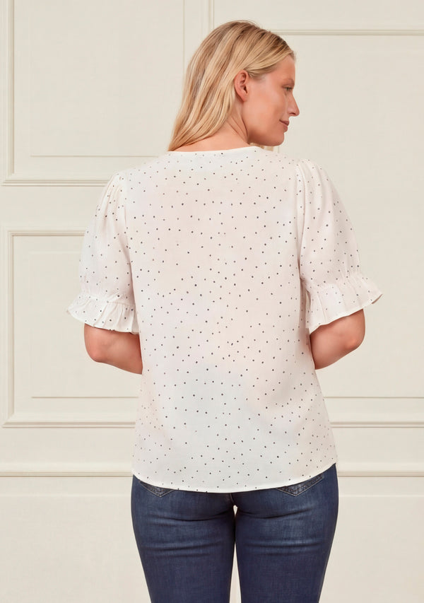 I SAY Molly Blouse Blouses L89 White w/Black