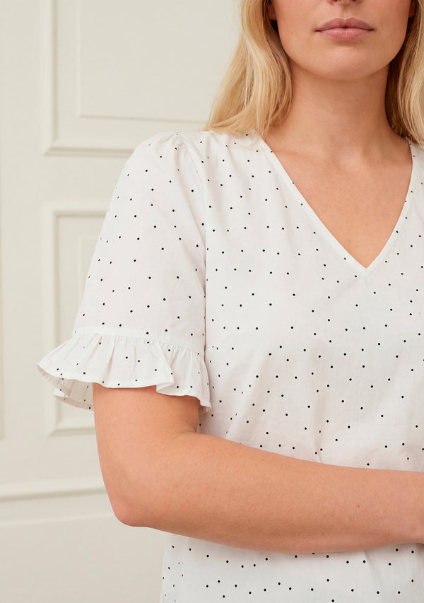 I SAY Molly Blouse Blouses L89 White w/Black