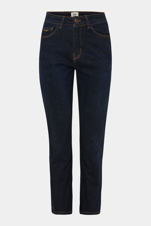 I SAY Monza Straight Jeans Pants 697 Dark Denim Unwashed