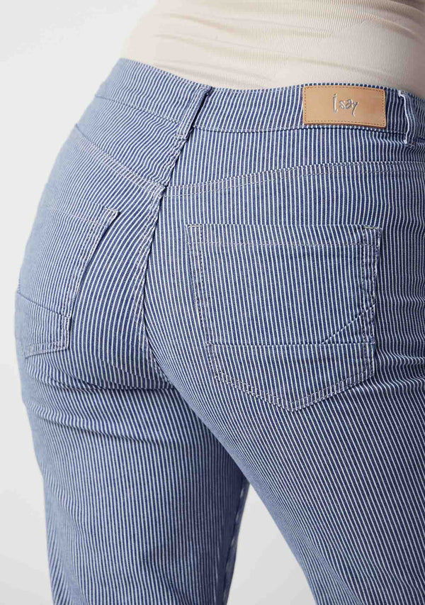 I SAY Monza Striped Jeans Pants G12 Milky Stripe
