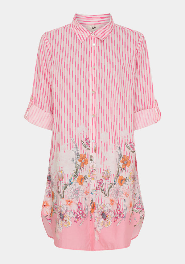 I SAY Mynte Tunic Dress Tunics N32 Pink Tone Borderprint