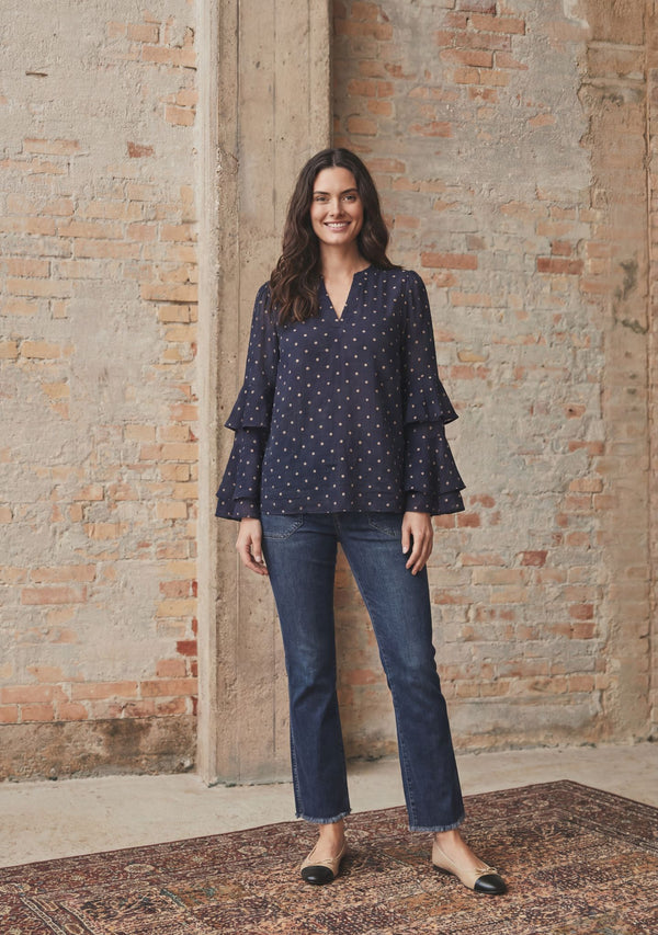 I SAY Naomi Blouse Blouses D67 Navy Dot