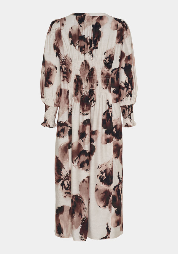 I SAY Naomi V-Neck Dress Dresses N47 Aubergine Floral