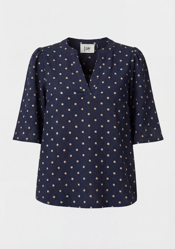 I SAY Naomi s/s Blouse Blouses D67 Navy Dot