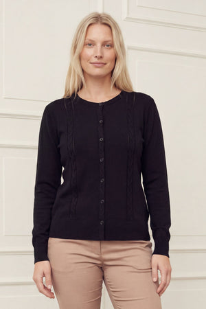 I SAY Netty Knit Cardigan Knitwear 900 Black