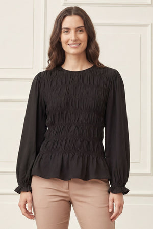 I SAY Noel Smock Blouse Blouses 900 Black
