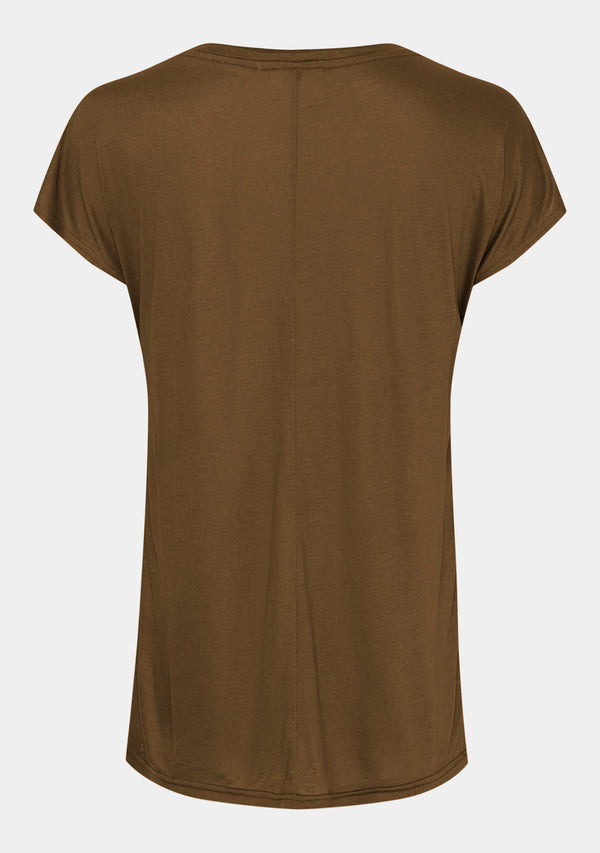 I SAY Nugga V-Neck T-Shirt Basics 314 Toffee