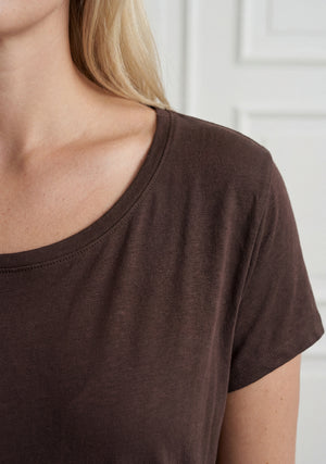 I SAY Nugga Viscose T-Shirt Basics 356 Dark brown