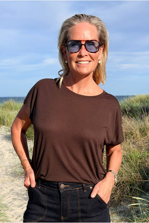 I SAY Nugga Viscose T-Shirt Basics 356 Dark brown