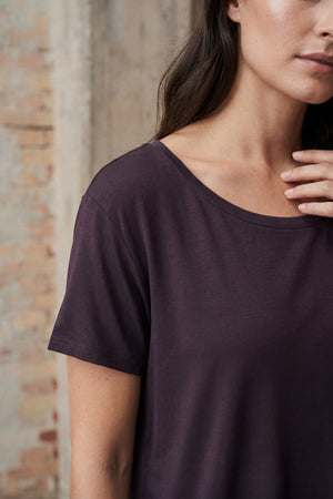 I SAY Nugga Viscose T-Shirt Basics 419 Aubergine