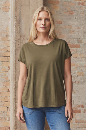 I SAY Nugga Viscose T-Shirt Basics 885 Khaki