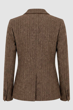 I SAY Oda Blazer Jackets N60 Brown Herringbone