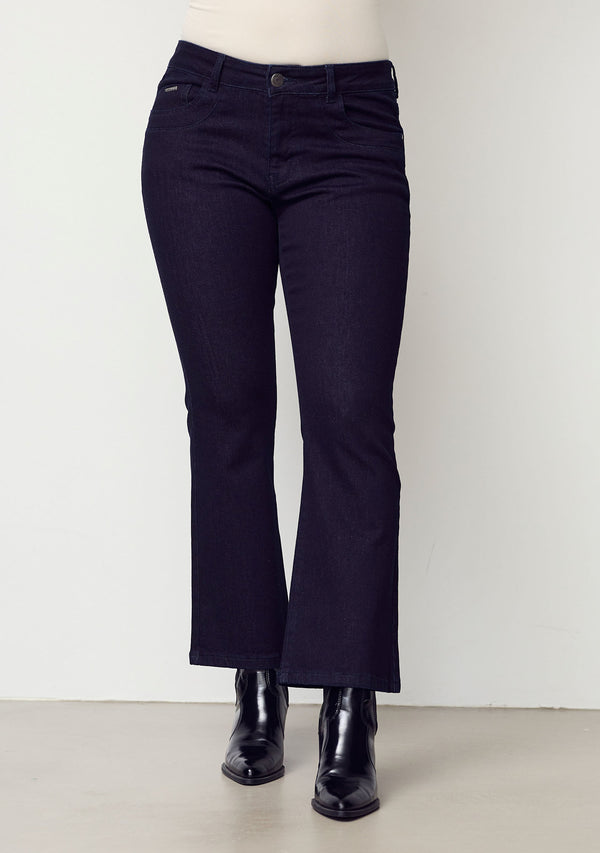 I SAY Parma Flare Jeans Pants 694 Dark Deep Denim