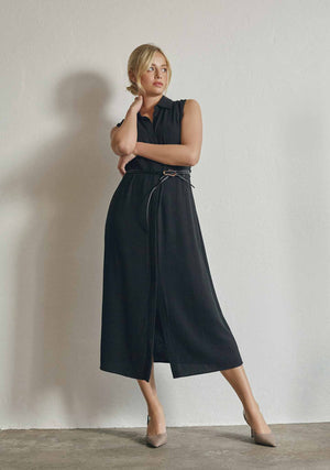 I SAY Pearl Belt Dress Dresses 900 Black