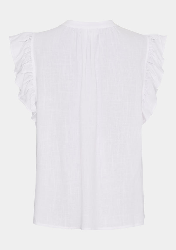 I SAY Pearl Flounce Top Tops 100 White