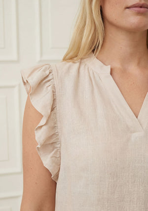 I SAY Pearl Flounce Top Tops 112 Sand