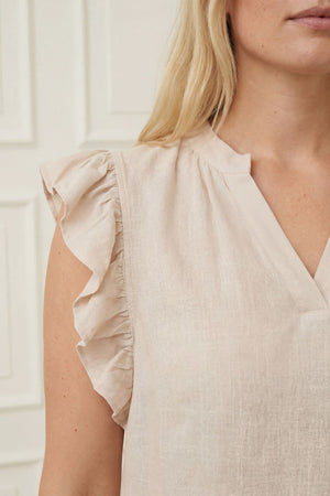 I SAY Pearl Flounce Top Tops 112 Sand