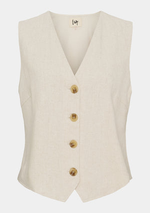 I SAY Pearl Waistcoat Vest 112 Sand