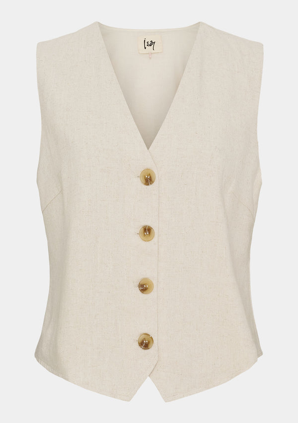 I SAY Pearl Waistcoat Vest 112 Sand