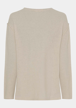 I SAY Robin V-Neck Pullover Knitwear 146 Cream