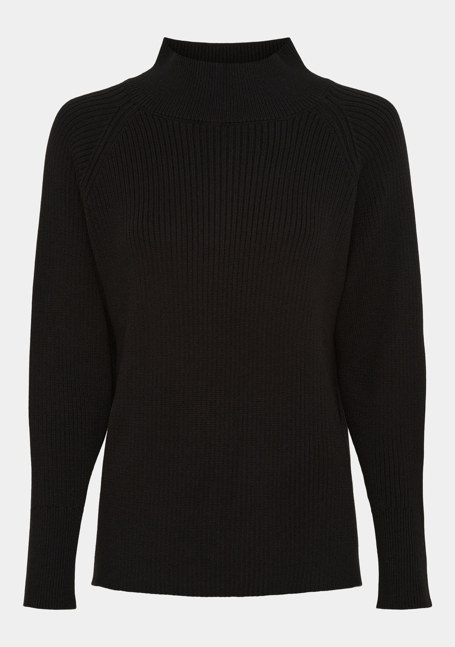 I SAY Saga Turtle Pullover Knitwear 900 Black