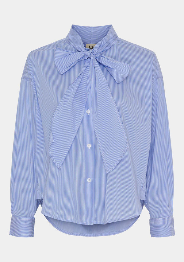 I SAY Sigga Bow Shirt Shirts M56 Light Blue Pinstripe