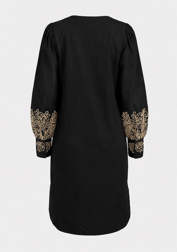 I SAY Sigga Embroidery Dress Dresses N70 Black w/sand embroidery