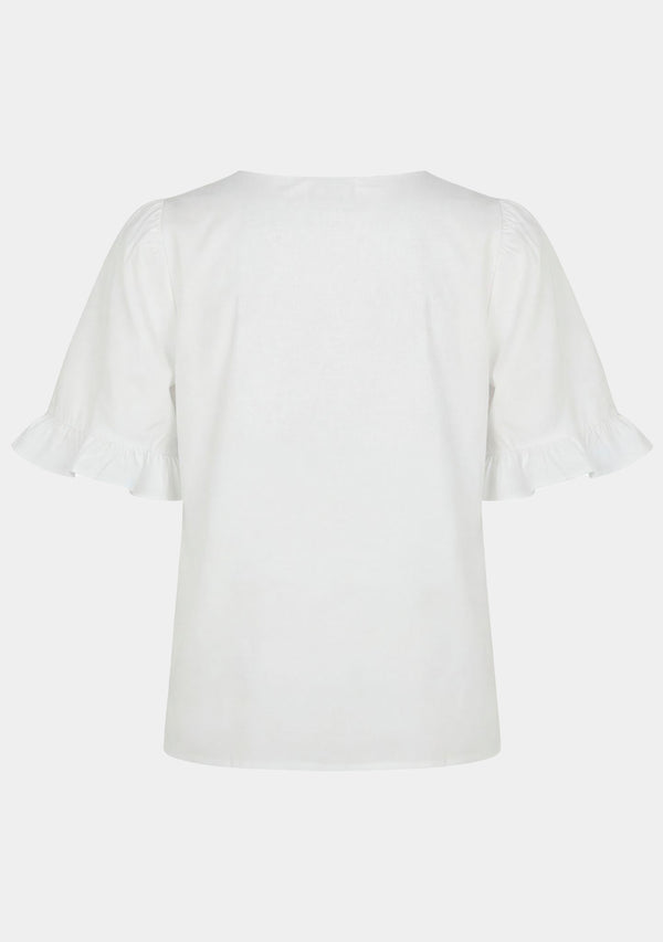 I SAY Sigga Flounce Blouse Blouses 100 White
