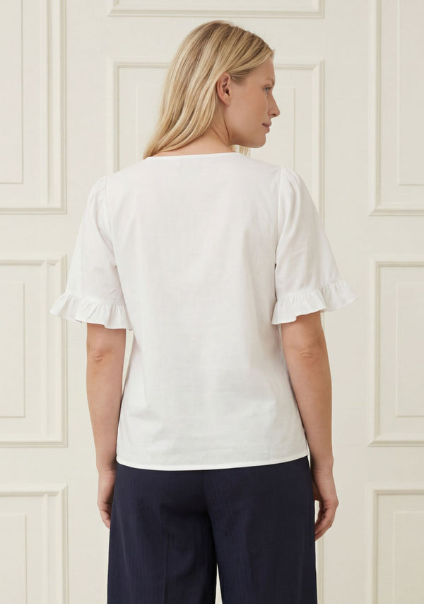 I SAY Sigga Flounce Blouse Blouses 100 White