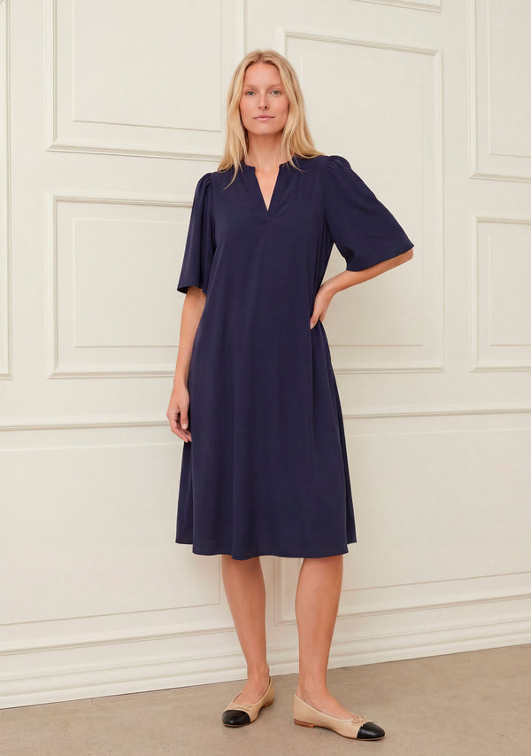 I SAY Sigga Poplin Dress Dresses 640 Navy