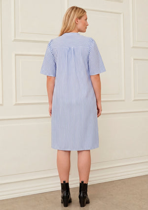 I SAY Sigga Poplin Dress Dresses N38 Light Blue/White Stripe