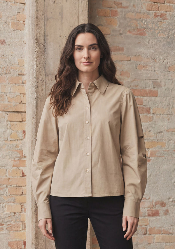 I SAY Sigga Sleeve Shirt Shirts 366 Light Taupe