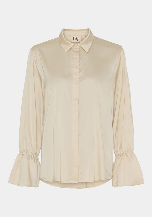 I SAY Steff Flounce Shirt Shirts 112 Sand