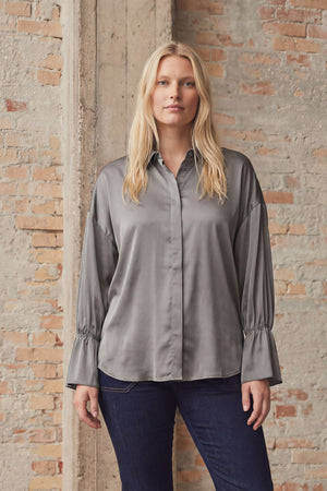 I SAY Steff Flounce Shirt Shirts 911 Grey