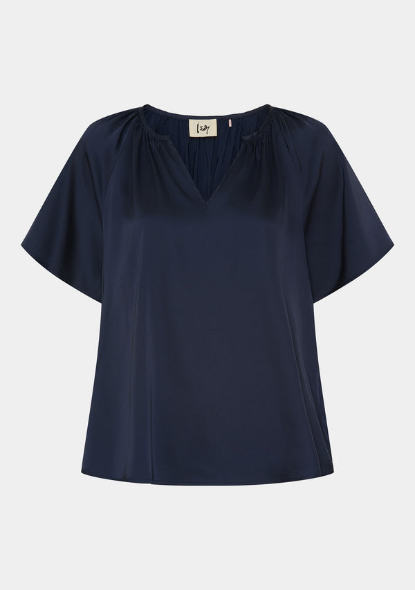 I SAY Steff s/s Blouse Blouses 640 Navy