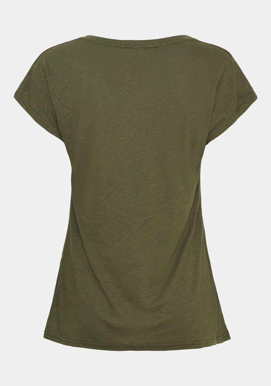 I SAY Tess V-Neck T-Shirt T-Shirts 885 Khaki
