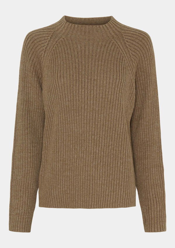 I SAY Tine Highneck Pullover Knitwear 102 Camel