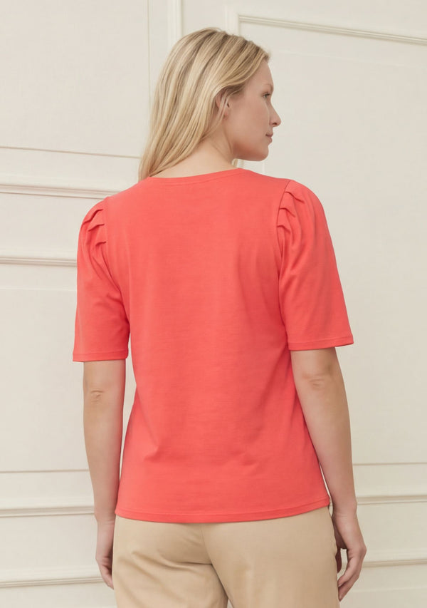 I SAY Tinni V-Neck T-Shirt Basics 431 Raspberry