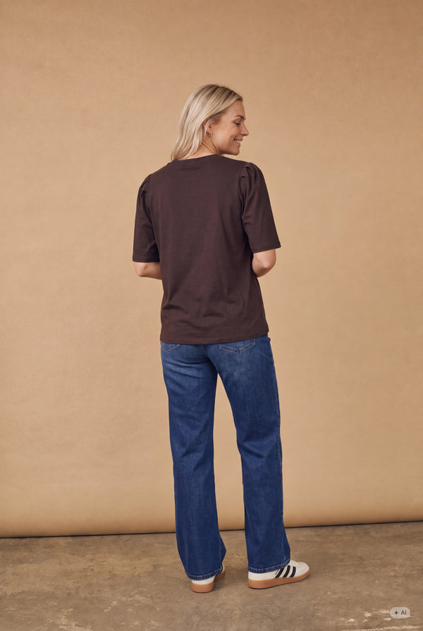 I SAY Tinni s/s T-Shirt Basics 356 Dark brown