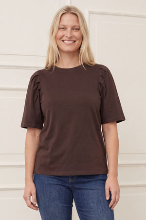 I SAY Tinni s/s T-Shirt Basics 356 Dark brown