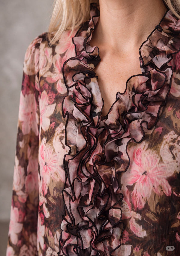 I SAY Vibse Ruffle Blouse Blouses 222 Flower