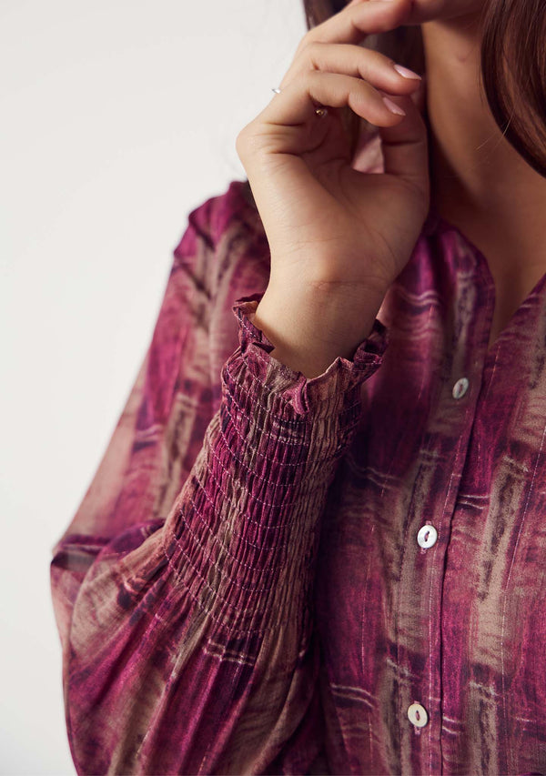 I SAY Vibse Shirt Shirts N04 Potato/Cerise Flow