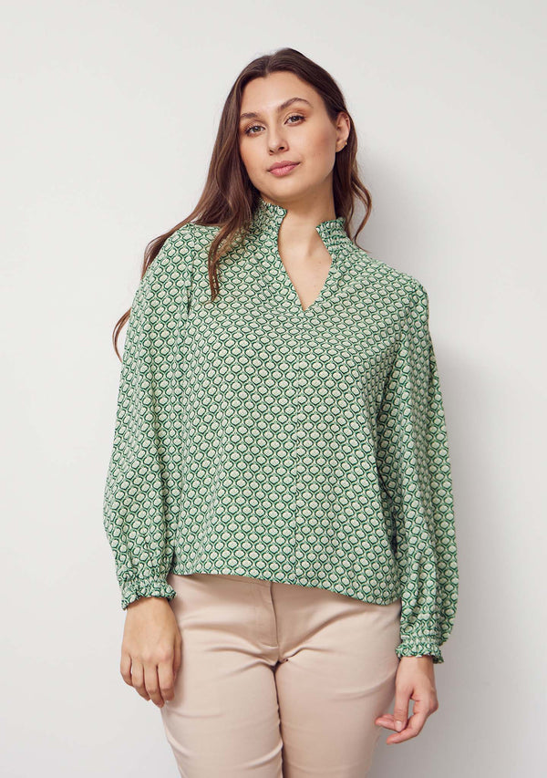 I SAY Vibse Smock Blouse Blouses M47 Green Spring